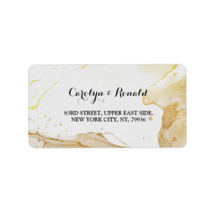Moderne Waterverf GoldLabel Etiket