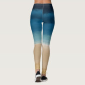 Moderne Waterverf goudblauw strand Leggings (Achterkant)