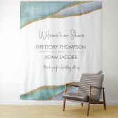 Moderne waterverf gouden drimdouche wandkleed (In situ)