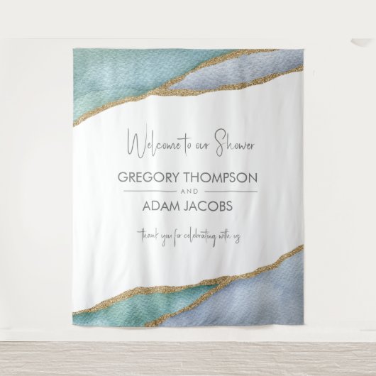 Moderne waterverf gouden drimdouche wandkleed (Voorkant)