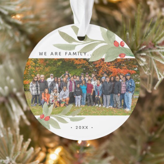 Moderne Waterverf Greenery Foto Acryly Ornament (Boom)