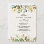 Moderne Waterverf Greenery Leaf & Gold Drups Kaart (Voorkant)