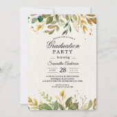 Moderne Waterverf Greenery Leaf & Gold Drups Kaart (Voorkant)