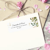 Moderne Waterverf Greenery Leaf Lijst Etiket