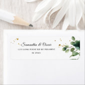 Moderne Waterverf Greenery Lijst & Gold Stippen Etiket (Insitu)