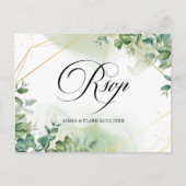 Moderne Waterverf Greenery RSVP Briefkaart (Voorkant)