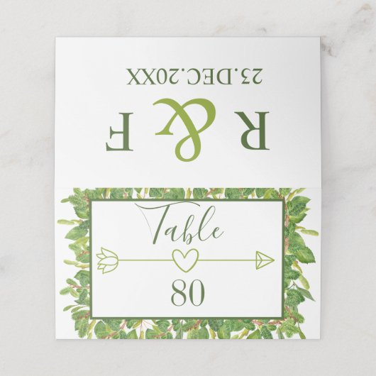 Moderne Waterverf Greenery Wedding (Buitenkant ongevouwen)