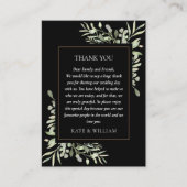 Moderne Waterverf Greenery Wedding Bedankt Plaatskaartje (Voorkant)