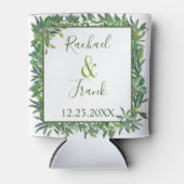 Moderne Waterverf Greenery Wedding Blikjeskoeler (Voorkant)