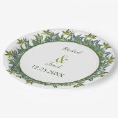 Moderne Waterverf Greenery Wedding Papieren Bordje (Gekanteld)