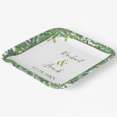 Moderne Waterverf Greenery Wedding Papieren Bordje (Gebogen)