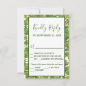 Moderne Waterverf Greenery Wedding RSVP Kaartje (Voorkant)