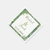 Moderne Waterverf Greenery Wedding Servet (Hoek)