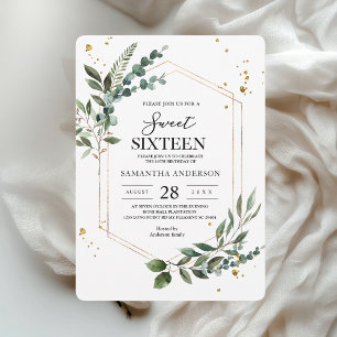 Moderne Waterverf Griekenland Eucalyptus Gold Lijs Kaart