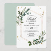 Moderne Waterverf Griekenland Eucalyptus Gold Lijs Kaart (Voorkant / Achterkant)