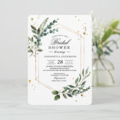 Moderne Waterverf Griekenland Eucalyptus Gold Lijs Kaart (Staand voorkant)