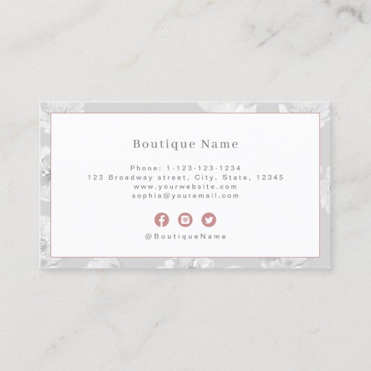 Moderne waterverf griep roos goudberoerte maar visitekaartje (Achterkant)