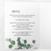 Moderne Waterverf groen eucalyptus bruiloft tri- Drieluik Uitnodiging (Binnenzijde eerst)