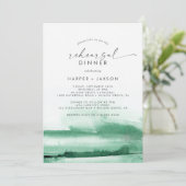 Moderne Waterverf | Groen repetitief diner Kaart (Staand voorkant)