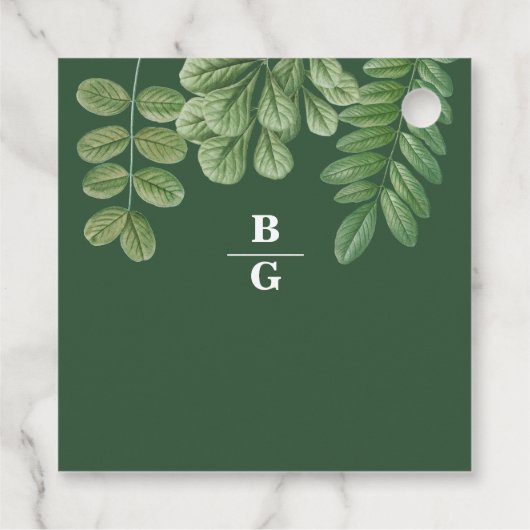 Moderne Waterverf groen smaragd groene bruiloft Bedankjes Labels (Achterkant)