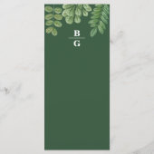 Moderne Waterverf groen smaragd groene bruiloft Menu (Achterkant)