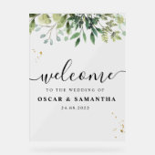 Moderne Waterverf Groene Bladeren Branch Acryl Bord (Voorkant)