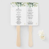 Moderne Waterverf Groene Bladeren Branch Handwaaier (Voorkant en achterkant)