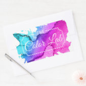 Moderne Waterverf Hair Salon Hair Stylist Rechthoekige Sticker (Envelop)