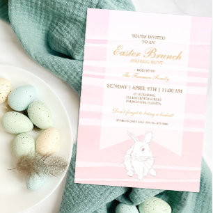 Moderne Waterverf Hare Easter Brunch Egg Hunt Kaart