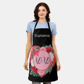 Moderne Waterverf Hart Floral - Aangepast Schort (Gedragen)