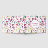 Moderne Waterverf Hedgerow Flowers Aangepaste naam Gastenboek (Volledig)