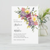 Moderne Waterverf Herfst Floral Wedding Kaart (Staand voorkant)