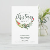 Moderne Waterverf Holly Greenery Kerstfeest Kaart