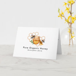 Moderne Waterverf Honingraten met bijen gevouwen Kaart
