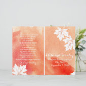 Moderne waterverf huwelijksprogramma voor koraalpe (Staand voorkant)