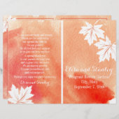 Moderne waterverf huwelijksprogramma voor koraalpe (Voorkant / Achterkant)