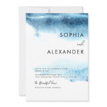 Moderne Waterverf huwelijksuitnodigingen. Uitnodig