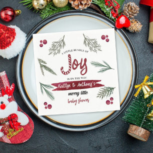 Moderne Waterverf "Joy" Baby shower snoepriet Servet