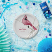 Moderne Waterverf kardinaal vogel Papieren Bordje (Feest)