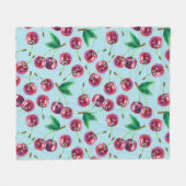 Moderne Waterverf kersen: sappig bessenpatroon Fleece Deken (Voorkant (Horizontaal))