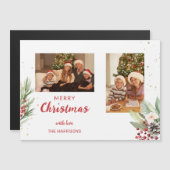 Moderne Waterverf Kerst Botanische Twee-Foto (Voorkant / Achterkant)