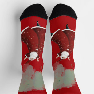 Moderne Waterverf Kerst kleurrijke Dennenhout Sokken
