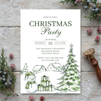 Moderne Waterverf Kerstboom Groene Feest Kaart