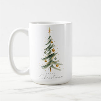 Moderne Waterverf Kerstboom Koffiemok