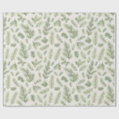 Moderne Waterverf kerstdennenbladeren Cadeaupapier (Vlak)