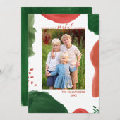 Moderne Waterverf kerstkaart (Voorkant / Achterkant)