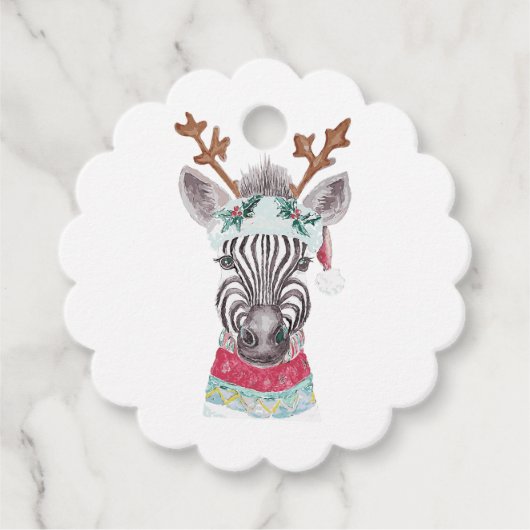 Moderne waterverf kerstschilderkunst bedankjes labels (Voorkant)