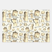 Moderne Waterverf koffieespressopotten Inpakpapier Vel (Voorkant 3)