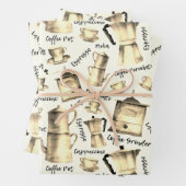 Moderne  Waterverf koffieespressopotten Inpakpapier Vel (In situ)