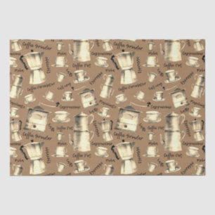 Moderne  Waterverf koffiepotten bruin Tissuepapier